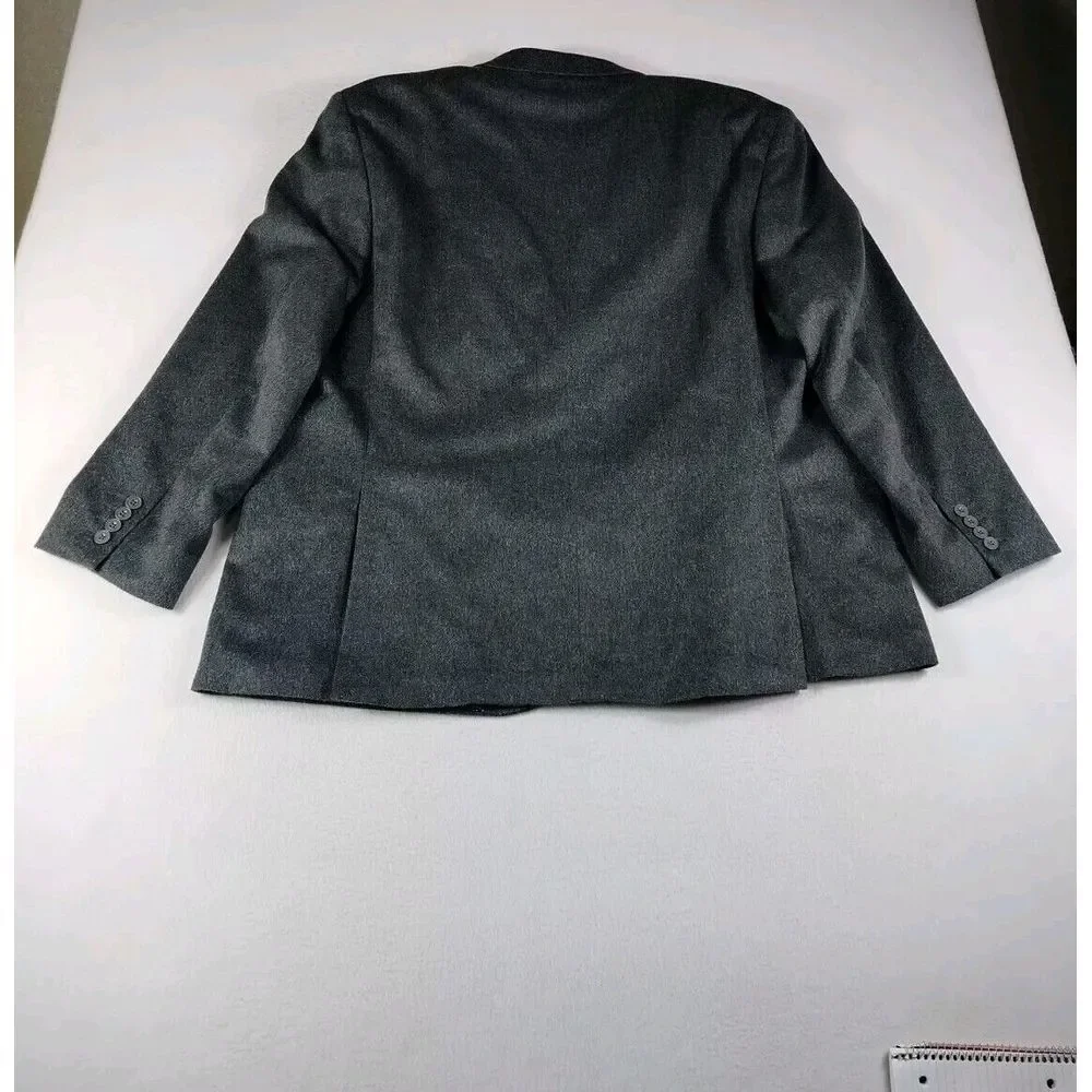 Pierre Laurant Blazer‎ Mens 52R Gray Wool Silk Corpcore Professional Career